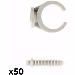 Zenitech - Lot de 50 clips avec chevilles Ø16mm - Gris