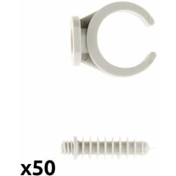 Zenitech - Lot de 50 clips avec chevilles Ø16mm - Gris