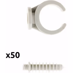 Description générale Le lot de 50 clips avec chevilles est idéal pour installer solidement vos câbles et gaines sur divers ty ...