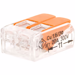 Description détaillée du produit : Produit: Bornes Wago S221 Univers: Électricité Type: Automatique Capacité maxi (mm²): 4 No ...