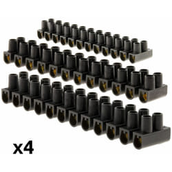 Lot 4 barrettes 1x4 mm² + 1x6mm² + 2x 10 mm² Noir - Zenitech