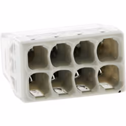 Caractéristiques de la mini borne 2273 - 2/3/5/8 entrées 2.5mm² - Wago Modèle : mini borne 2273 Nombre d'entrées : 2/3/5/8 Co ...