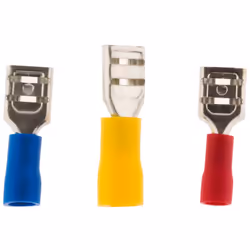 Description générale Assortiment de 10 cosses clips femelles plats. Ces cosses sont idéales pour des connexions électriques f ...