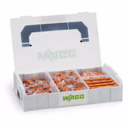 Valise 130 mini bornes de connexion N1 S221 + 5 Gelbox + testeur de tension - Wago