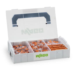 Valise 130 mini bornes de connexion N1 S221 + 5 Gelbox + testeur de tension - Wago