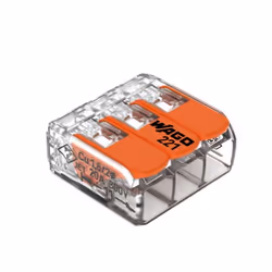 Borne à levier - Wago - S221 - Pack de 5 - 3 entrées - Connexions rapides et fiables