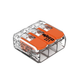 Borne à levier - Wago - S221 - Pack de 5 - 3 entrées - Connexions rapides et fiables
