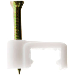 Zenitech - Lot de 50 attaches pour fil Meplat - Blanc