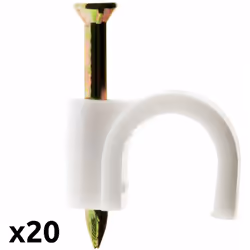 Caractéristiques du lot de 20 attaches plastiques, crochets de fixation - Zenitech : Modèle : lot de 20 attache clips ou croc ...