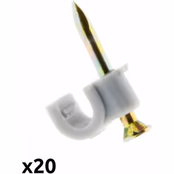 Caractéristiques du lot de 20 attaches plastiques, crochets de fixation - Zenitech : Modèle : lot de 20 attache clips ou croc ...