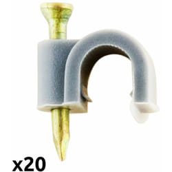 Zenitech - Lot de 20 crochets fixation Ø6mm - Gris