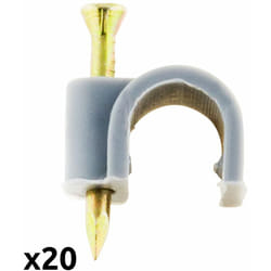 Zenitech - Lot de 20 crochets fixation Ø9mm - Gris