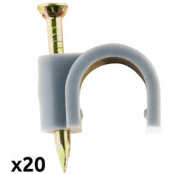 Zenitech - Lot de 20 crochets fixation Ø10mm - Gris