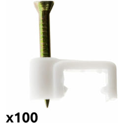 Zenitech - Lot de 100 crochets de fixation Ø1mm - Blanc