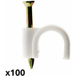 Lot de 100 crochets de fixation Ø5mm - Blanc - Zenitech