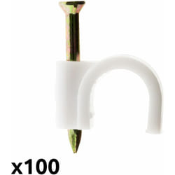 Zenitech - Lot de 100 crochets de fixation Ø7mm - Blanc