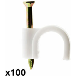 Zenitech - Lot de 100 crochets de fixation Ø10mm - Blanc