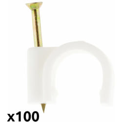 Zenitech - Lot de 100 crochets de fixation Ø12mm - Blanc
