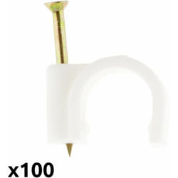 Lot de 100 crochets de fixation Ø14mm - Blanc - Zenitech