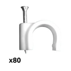 ZENITECH Lot de 80 crochets fixation Ø16mm - Blanc