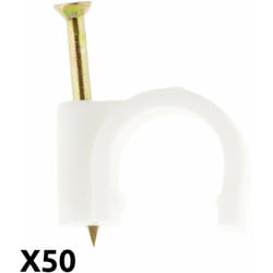Zenitech - Lot de 50 crochets de fixation Ø20mm - Blanc