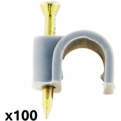 Zenitech - Lot de 100 crochets de fixation Ø8mm - Gris