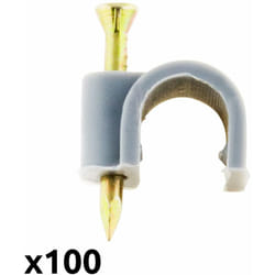 Zenitech - Lot de 100 crochets de fixation Ø9mm - Gris