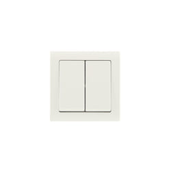 Zenitech - Double interrupteur va-et-vient saillie complet Besto, blanc
