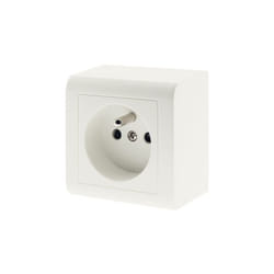 Zenitech - Prise avec terre saillie, complet Besto, blanc