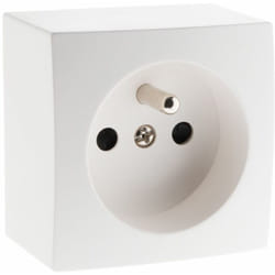 Zenitech - Prise 16A 2P+T simple en saillie - Blanc - Presto