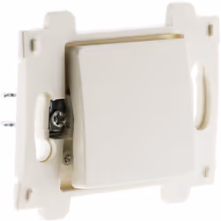 Interrupteur va et vient blanc 10A à bornes automatiques. Puissance max 2300W sous 230V. Facile à installer et livré avec vis ...