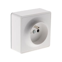 Zenitech - Prise simple 16A en saillie - Blanc - Vulco