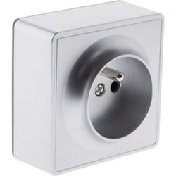 Prise simple 16A en saillie Silver - Vulco - Zenitech
