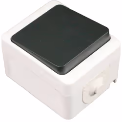 Poussoir - IP54 - mini Bouton poussoir étanche (IP54) 10A Convient parfaitement à une utilisation en extérieur Bornes à vis P ...