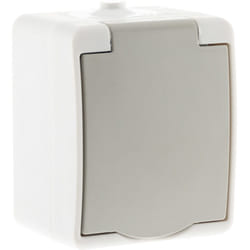 Zenitech - Prise 2P+T IP54 - Gris clair