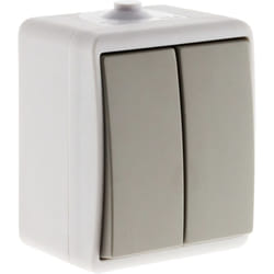 Zenitech - Va et vient double IP54 - - Gris clair