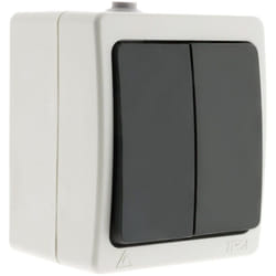 Zenitech - Va et vient double 10A IP54 - Noir - Aquae