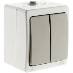Va et vient double - Gris Clair IP54 - Akya - Zenitech