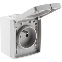 Zenitech - Prise 16A 2P+T étanche IP55 - Gris - Orok