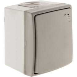 Zenitech - Bouton poussoir à voyant étanche IP55 - Gris - Orok