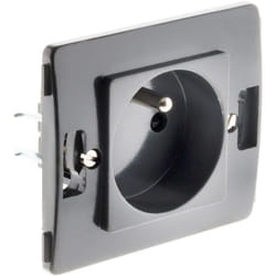 Zenitech - Prise 2 p+t 16A - composable - Noir - Venus