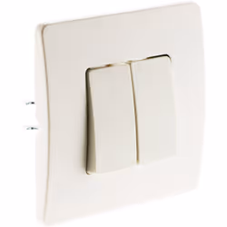 Double va et vient bornes auto Blanc - Venus Interrupteur double va-et-vient à voyant 10A Puissance max : 2300W sous 230V Fac ...