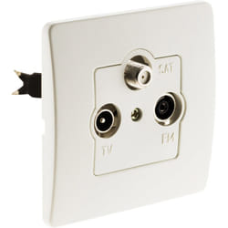 Zenitech - Prise tv Ø9,52mm + sat + fm - Blanc - Venus