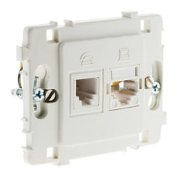 Prise RJ11 + RJ45 nu - Blanc - Clarys - Zenitech