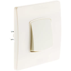 Zenitech - Bouton poussoir borne-auto vis + griffes - Blanc - Diwone