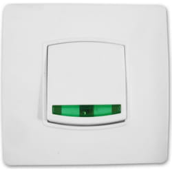 Interrupteur ZENITECH avec bouton poussoir voyant vis + griffes Diwone - Blanc
