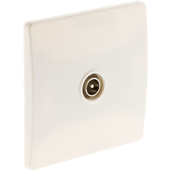 Zenitech - Prise tv Ø9,52mm vis + griffes - Blanc - Diwone