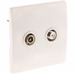 Zenitech - Prise TV/Satellite Double - Blanc Cette prise murale double Zenitech, de la marque Diwone, est la solution idéale  ...