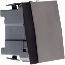 Interrupteur va-et-vient module large 10A. Puissance max: 2300W sous 230V. Couleur: noir. Fixation à vis ou à griffes. Certif ...