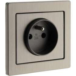 Zenitech - Prise 2P+T encastrable Inox Art'Flat